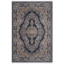Artemis Halısı Silk 5156A Kemik Lacivert Klasik Desen Makine Halısı