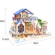 Gahome Dollhouse Minyatür Dıy Ahşap Dollhouse Kiti, LED Işık (Yurt Dışından)