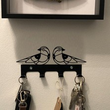 3Art Metal Ikili Kuş Metal Anahtar Askılığı - Dekoratif Anahtarlık