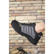 Riccon Trekking Ayakkabı Füme Siyah Koku Yapmayan İç Astar ile Rahat Kullanım 0012115