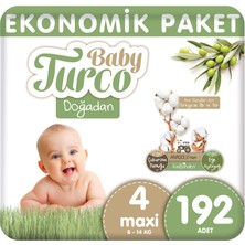 Baby Turco Doğadan Bebek Bezi Ekonomik Maxi 4 Numara 192