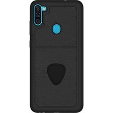 Fitcase Samsung Galaxy A11 / M11 Kılıf Proda Deri Tek Kartlık Cepli Kapak Siyah