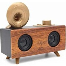 Loggia Antika Klasik Ahşap Retro Dizayn Bluetooth Hoparlör Fm Radyo Gramofon B6 Müzik Kutusu