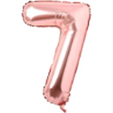 Parti Adresi Rakam Folyo Balon 7 Rose Gold Renk 100 cm - 40"