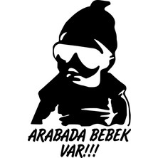 Stickrmarket | Arabada Bebek Var Cool | Araba Laptop Duvar Folyo Sticker 10 x 15 cm