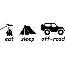 Stickrmarket | Eat Sleep Off-Road | Araba Laptop Duvar Folyo Sticker 30 x 9 cm