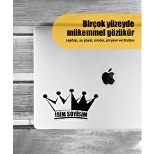 Stickrmarket | Isim Soyisim Eğri Taç | Araba Laptop Duvar Folyo Sticker 30 x 15 cm