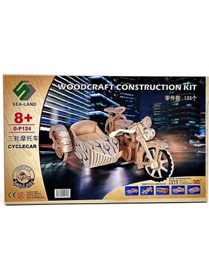 Pazarız 3D Ahşap Puzzle Yapboz Maket Sepetli Motor Boyanabilir