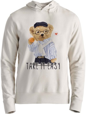 Take It Easy Tedy Bear Ekru Sweatshirt