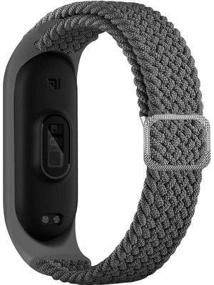 AktarMobile Xiaomi Mi Band 3 Uyumlu Kordon Örgü Loop Kayış Metal Tokalı Bileklik Elastik Ayarlanabilir