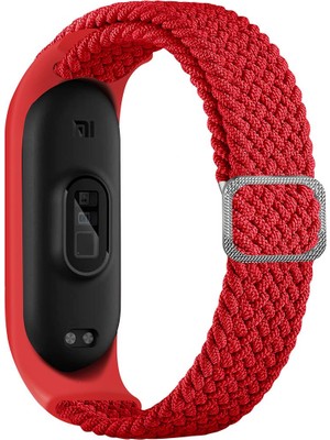 AktarMobile Xiaomi Mi Band 3 Uyumlu Kordon Örgü Loop Kayış Metal Tokalı Bileklik Elastik Ayarlanabilir