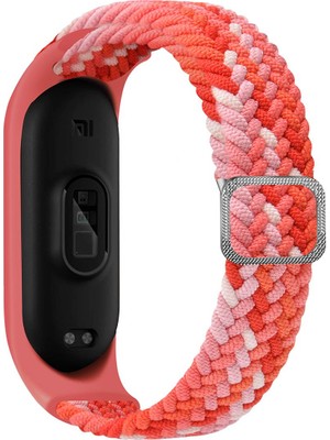 AktarMobile Xiaomi Mi Band 3 Uyumlu Kordon Örgü Loop Kayış Metal Tokalı Bileklik Elastik Ayarlanabilir