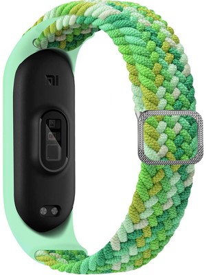 AktarMobile Xiaomi Mi Band 3 Uyumlu Kordon Örgü Loop Kayış Metal Tokalı Bileklik Elastik Ayarlanabilir