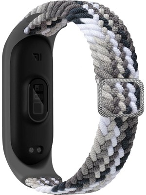 AktarMobile Xiaomi Mi Band 6 Uyumlu Kordon Örgü Loop Kayış Metal Tokalı Bileklik Elastik Ayarlanabilir