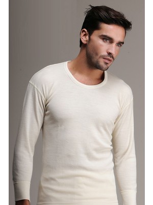 Hasyün Içlik 102 Krem Erkek Uzun Kollu Yün Içlik Termal Fanila