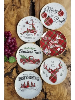 Seramikci Yeni Yıl 6 Lı Pasta Tabağı