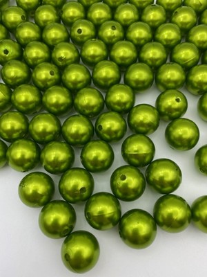Hedef Bijuteri 20MM Yeşil Renk Plastik Inci Boncuk, Çanta ve Takı Yapım Boncuğu (250 Gr,~60 Adet)