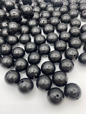 Hedef Bijuteri 20MM Siyah Renk Plastik Inci Boncuk, Çanta ve Takı Yapım Boncuğu (250 Gr,~60 Adet)