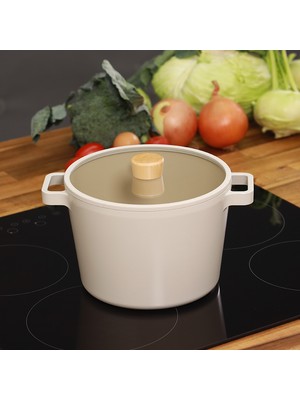 Neoflam Fika Alüminyum Döküm 3 Parça Cam Kapaklı Tencere Seti