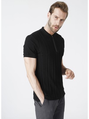 Fabrika Basic Siyah Erkek Polo T-Shirt- DAX