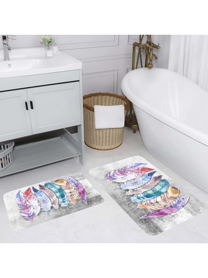 Rovigo Home Dijital Baskılı 2'li Banyo Paspas Takımı RVG5179