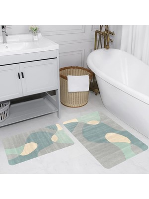 Rovigo Home Dijital Baskılı 2'li Banyo Paspas Takımı RVG5184