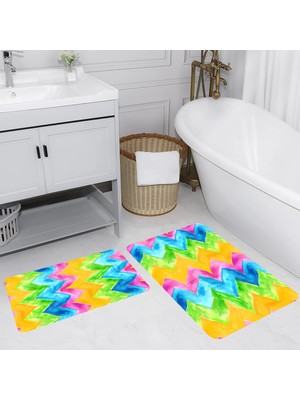 Rovigo Home Dijital Baskılı 2'li Banyo Paspas Takımı RVG5222