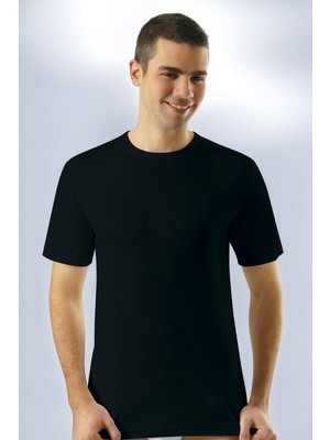 Anıt Lingerie Anıt 1107 Siyah 3 Adet Ribana O Yaka Kollu Erkek Fanila