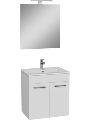 VitrA Ardea 75023 Banyo Dolabı Seti, Kapaklı, 60 cm, Parlak Beyaz
