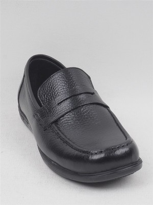 Chelsy Siyah Klasik Hakiki Deri Erkek Çocuk Ayakkabısı Chelsy