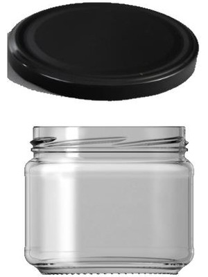 Paşabahçe Cam Kavanoz 300 cc Siyah Kapaklı Magnolia 10 Adet