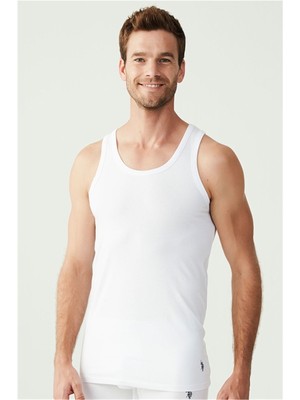 U.S. Polo Assn. Erkek 2'li Beyaz Atlet 2XL Esnek Kumaş ve Nefes Alabilir Özelliklerle