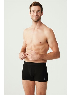 U.S. Polo Assn. 80173 Erkek 3'lü Boxer - Siyah