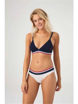 U.S. Polo Assn. 66253 Kadın Lacivert Büstiyer Slip Takım