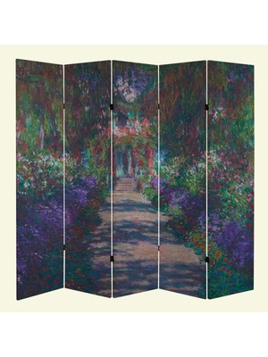 MonoStella Claude Monet 5 Kanatlı Oda Bölücü Çift Taraflı Kanvas Paravan