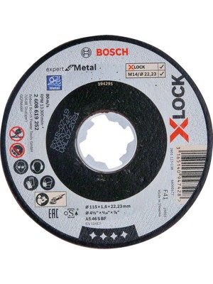 Bosch - X-Lock - 115*1,6 mm Expert Serisi Düz Metal Kesme Diski (Taş)  2608619252