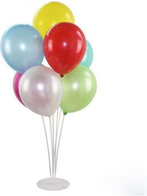 Bal10 Dünyası Balon Standı ve 7 Adet  Metalik Karışık Balon Seti
