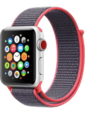 Bipower Apple Watch Uyumlu 38-40 mm Krd3 Hasır Kordon Uzay Gri