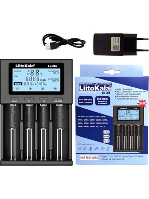 Charge 2021 Yeni Liitokala Lii-M4 18650 Şarj Cihazı+ Adaptör