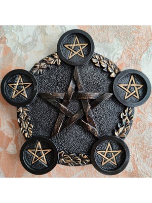 Lovoski Pentagramı Cadı Tealight Tutucu Şamdan Tutucu Siyah Bakır (Yurt Dışından)