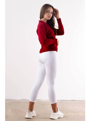 Nikadu Yüksek Bel Skinny Jean Pantolon  - Beyaz