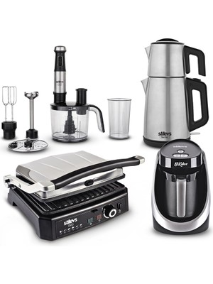 Stilevs Inox Premium 4'lü Elektrikli Çeyiz Seti Gümüş Renk Paslanmaz Çelik Malzeme