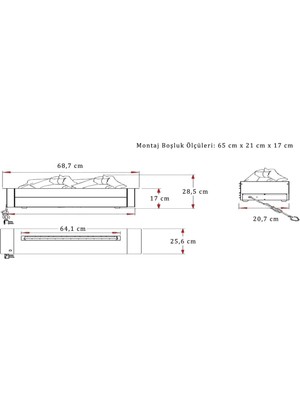 Korflame 70 cm Üç Boyutlu Elektrikli Şömine