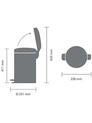 Brabantia Çöp Kutusu 12 Lt Newicon Pedallı Mat Çelik