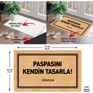 Olunca Eczane Tasarım Kapı Önü ve Ev İçi Paspas 45x75 cm