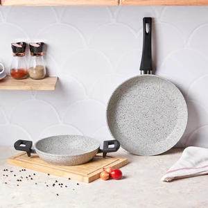Premium Granit Grey Tava ve Sahan Seti