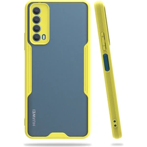 Huawei P Smart 2021 Kılıf Platin Matte Silikon Arka Kapak Sarı