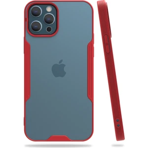 iPhone 12 Pro Max Kılıf Platin Matte Silikon Arka Kapak Kırmızı