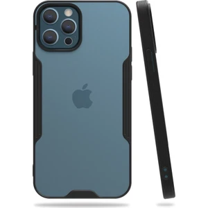 iPhone 12 Pro Max Kılıf Platin Matte Silikon Arka Kapak Siyah
