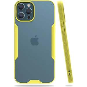 iPhone 12 Pro Max Kılıf Platin Matte Silikon Arka Kapak Sarı